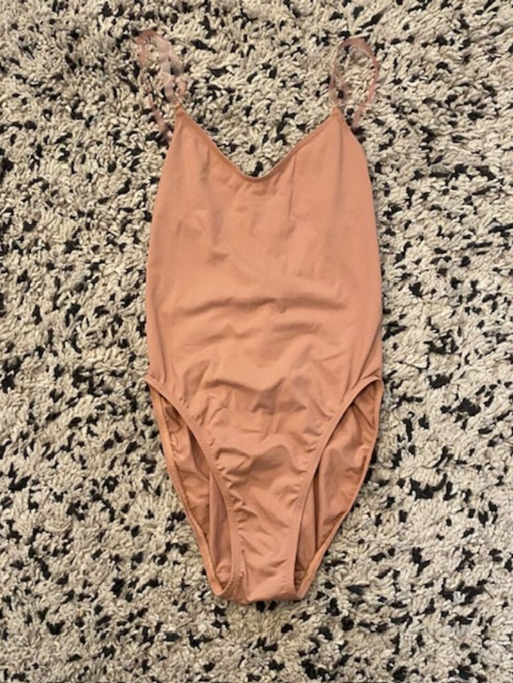Capizio Nude Leotard Under garment Clear Straps Size Small multi hooks